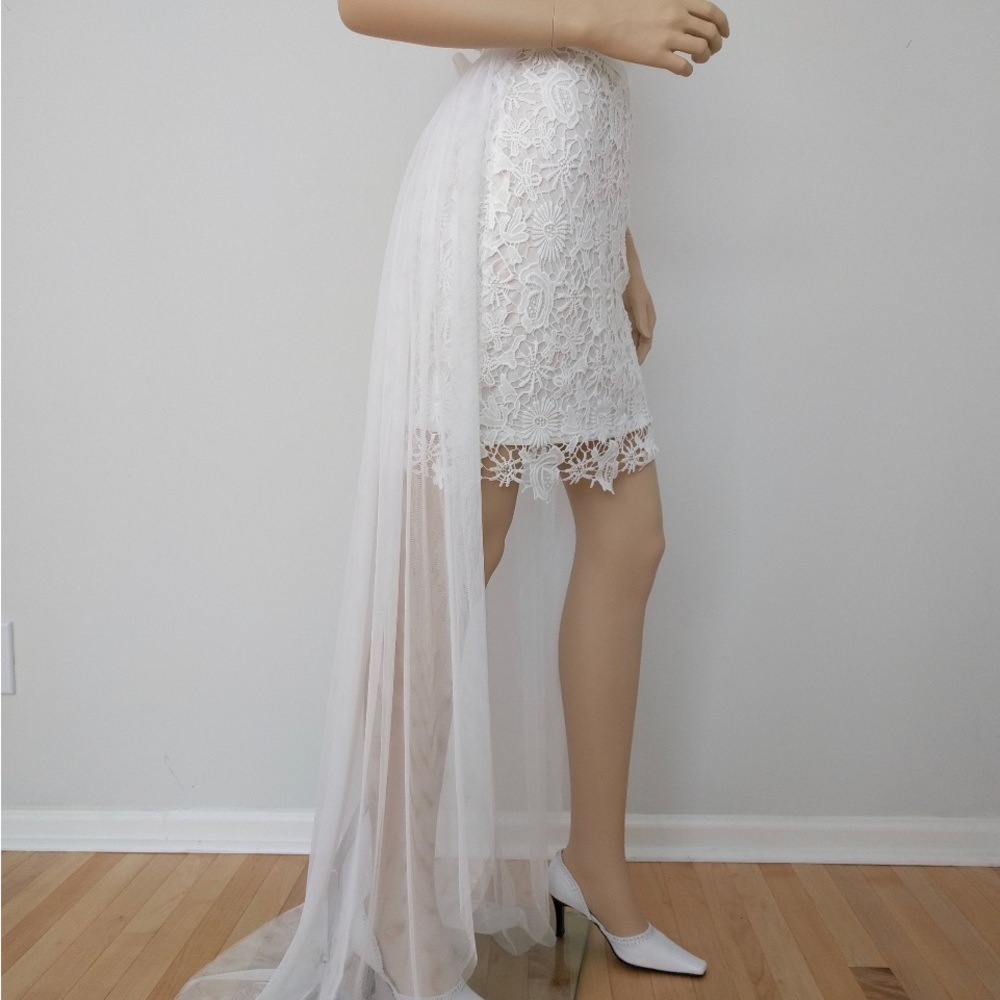 IVORY- Detachable Wedding Train with Satin Bow 50” Long, 33” waist